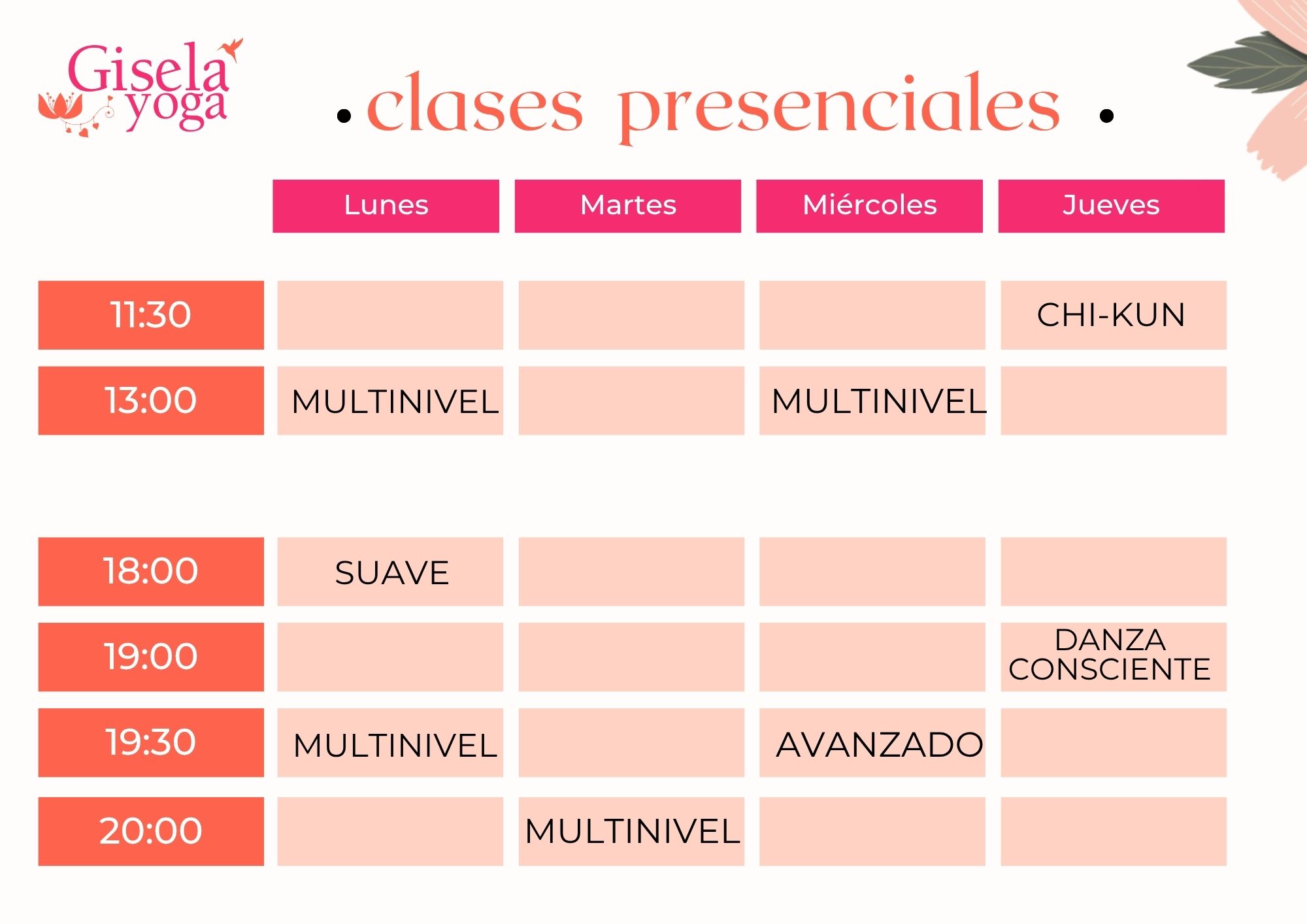 Clases de Yoga presenciales